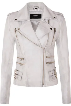 Infinity Womens Leather Brando Biker Jacket-Loddon - - 16