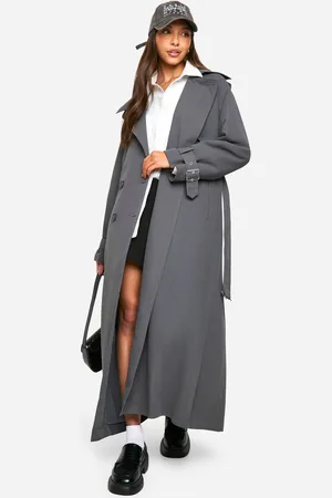 Boohoo Womens Oversized Double Breast Trench Coat - - 14