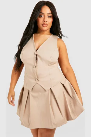 Boohoo Womens Plus Pinstripe Pleated Tennis Skirt - - 20