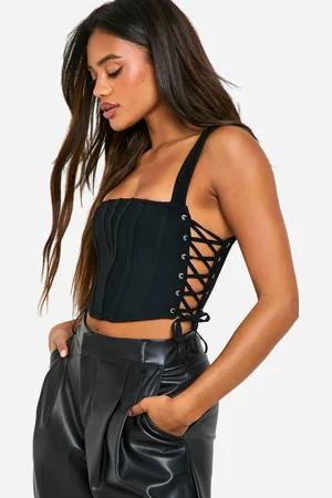 Boohoo Womens Bandage Lace Up Side Detail Corset Top - - 6