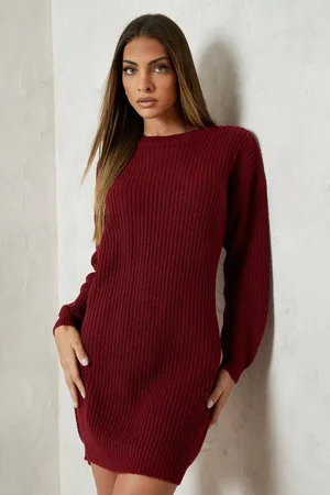 Boohoo Womens Crew Neck Mini Jumper Dress - - M