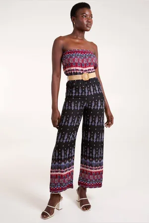 Blue Vanilla Womens Belted Bandeau Jumpsuit - - 12