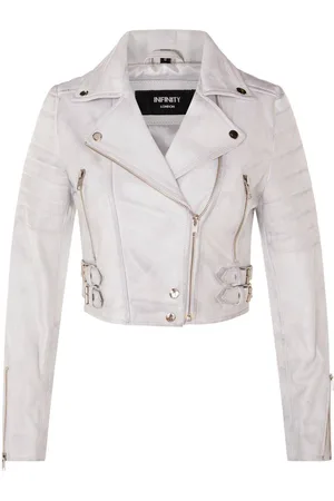 Infinity Womens Brando Cropped Leather Jacket-Longtown - - 12