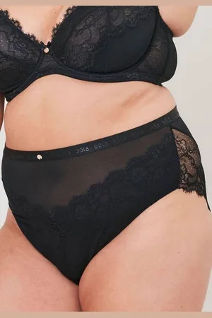 Oola Lingerie Womens Lace and Logo High Waist Knicker - - 18-20