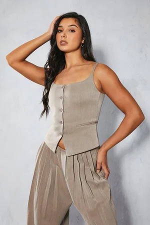 MissPap Womens Tailored Fitted Square Neck Waistcoat - - 10