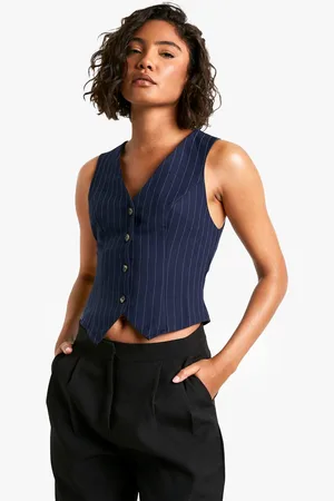 Boohoo Womens Tall Pinstripe Tailored Waistcoat - - 8