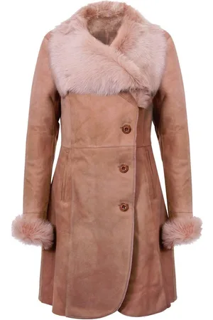 Infinity Womens Suede Merino Shearling Coat with Toscana Collar-Hanoi - - 20