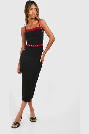 Boohoo Womens Low Rise Midi Skirt - - 10