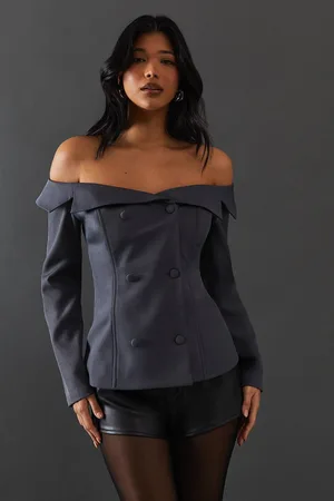 warehouse Womens Off Shoulder Waistcoat Top - - 10