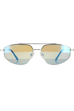 Serengeti Rectangle Shiny Silver Mineral Polarized 555nm Blue Marlon - - One Size