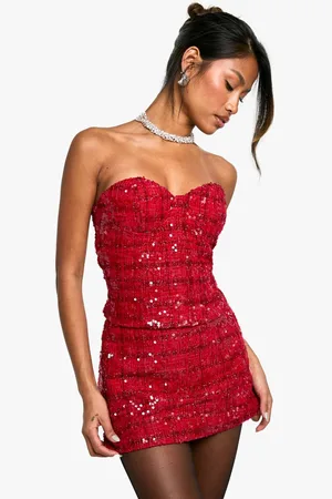 Boohoo Womens Premium Sequin Boucle Corset - - 16