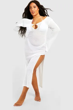 Boohoo Womens Plus Ring Detail Split Midaxi Beach Dress - - 18