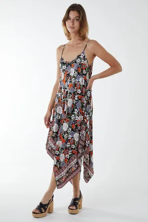 Blue Vanilla Womens Hanky Hem Cami Strap Dress - - M/L