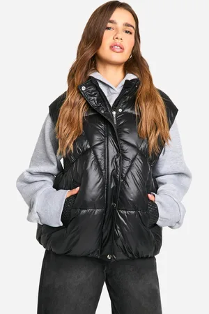 Boohoo Womens Shoulder Detail Padded Gilet - - 14