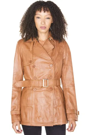 Infinity Womens Nappa Leather Trench Coat-Mosul - - 22
