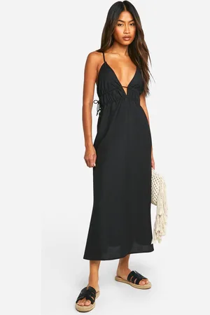 Boohoo Womens Ruched Waist Detail Maxi Dress - - 10