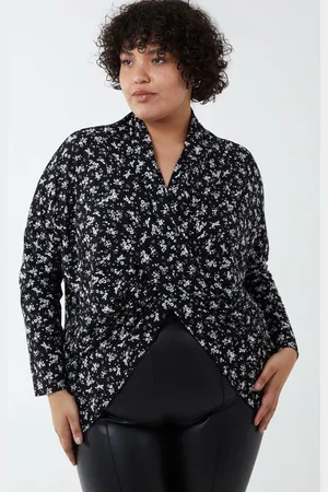 Blue Vanilla Womens Curve Draped Dip Hem Top - - 26-28