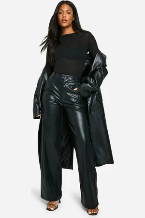 Boohoo Womens Tall Wide Leg Faux Leather Trouser - - 16/36L