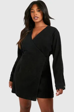 Boohoo Womens Plus Denim Wrap Dress - - 22