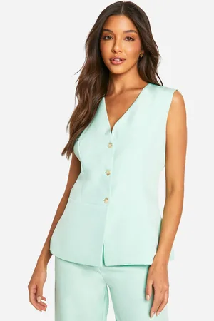 Boohoo Womens Flared Hem Longline Waistcoat - - 12