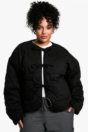 Boohoo Womens Plus Tie Detail Padded Jacket - - 20