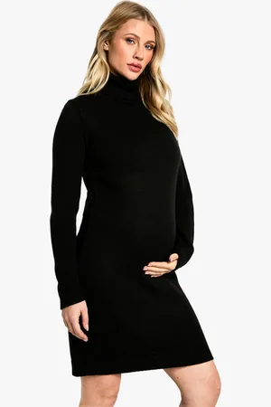 Boohoo Womens Maternity Knitted Roll Neck Dress - - 12