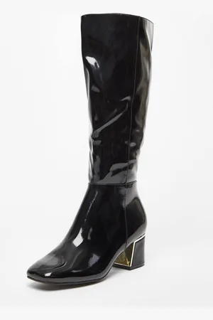 Quiz Womens Patent Knee High Boots - 8