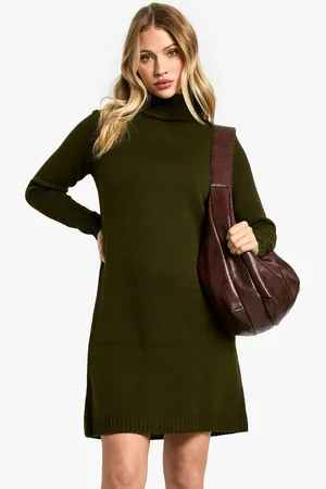 Boohoo Womens Maternity Knitted Roll Neck Dress - - 12