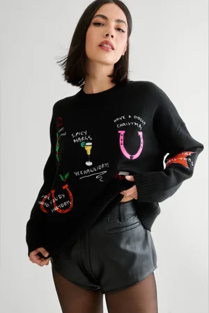 NASTY GAL Womens Holiday Motif jumper - - S