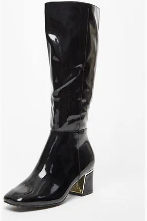 Quiz Womens Patent Knee High Boots - 7