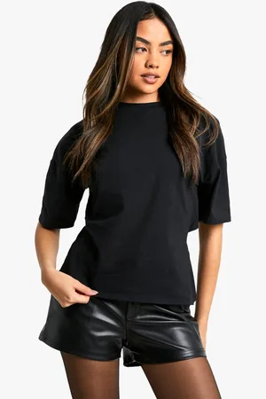 Boohoo Womens Gathered Cut Out Back Oversized Tshirt - - 10
