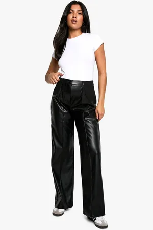 Boohoo Womens Maternity Over Bump Seam Detail Pu Slim Fit Trouser - - 16