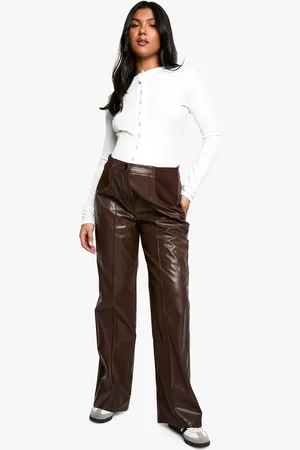Boohoo Womens Maternity Over Bump Seam Detail Pu Slim Fit Trouser - - 16