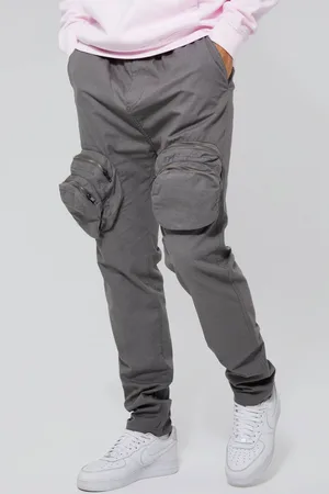Boohoo Tall Slim Fit Smart 3d Zip Cargo Trouser - - 36