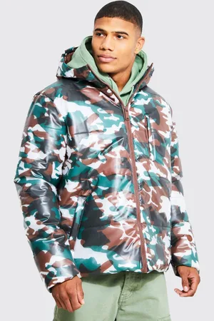 Boohoo Camo Transparent Puffer - - M