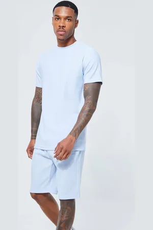 Boohoo Slim Fit Rib T-shirt And Short Set - - XL