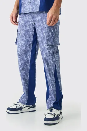Boohoo Camo Fixed Waist Gusset Relaxed Trouser - - 32