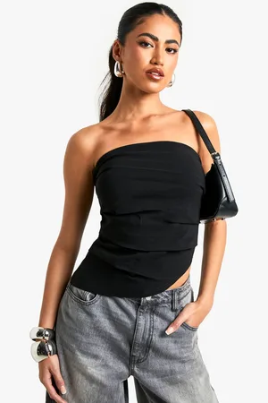 Boohoo Womens Bengaline Strapless Asym Hem Corset - - 16