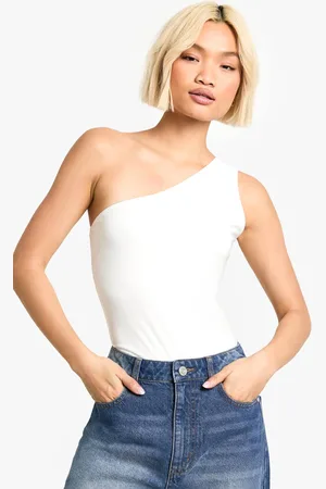 Boohoo Womens Double Layer Slinky One Shoulder Bodysuit - - 14