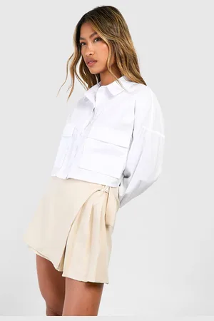Boohoo Womens Pleated Wrap Mini Skirt - - 8