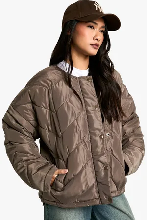Boohoo Womens Quilted Collarless Puffer Jacket - - 10