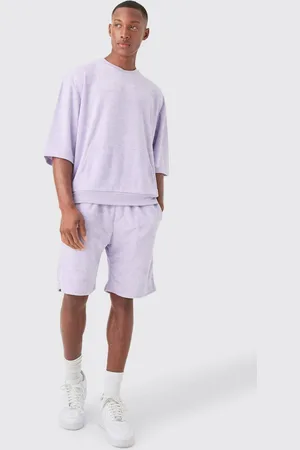 Boohoo Short Sleeve Oversized Boxy Towelling Sweat Short Tracksuit - - XS