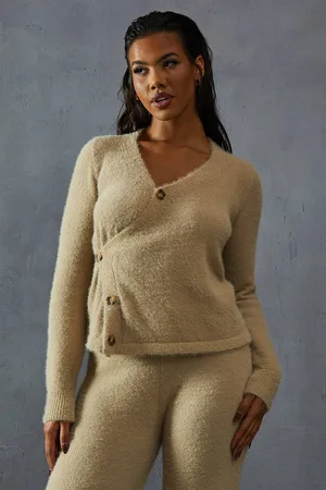 MissPap Womens Eyelash Knit Asymmetric Cardigan - - XS/S