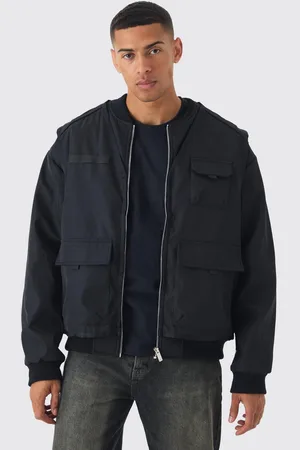 Boohoo Faux Layer Utility Vest Bomber Jacket In - XS