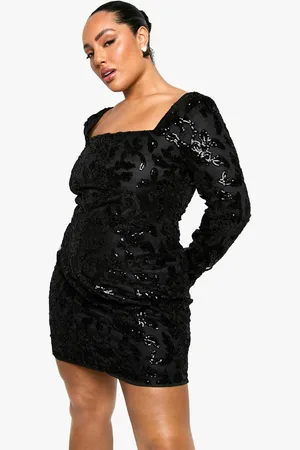 Boohoo Womens Plus Demask Square Neck Bodycon Dress - - 26