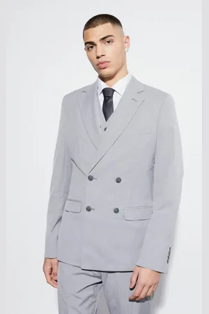 Boohoo Slim Double Breasted Suit Jacket - - 38