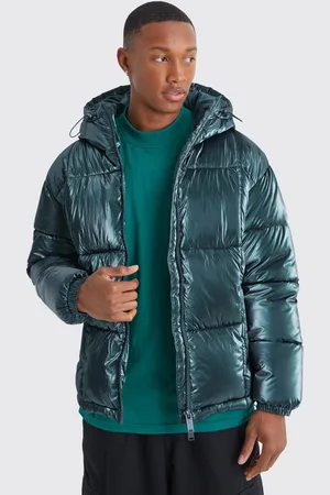 Boohoo Metallic Square Quilted Puffer - - M