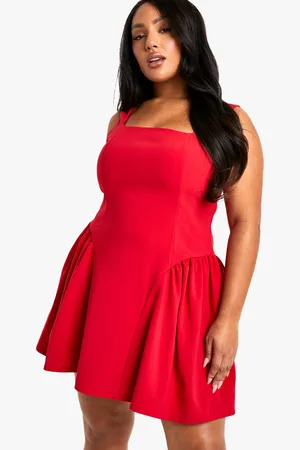 Boohoo Womens Plus Square Neck Skater Dress - - 22