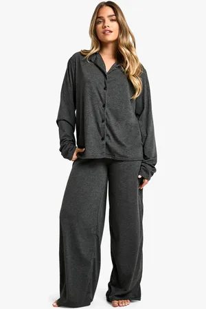 Boohoo Womens Petite Long Sleeve Shirt & Trousers Pyjama Set - - 10