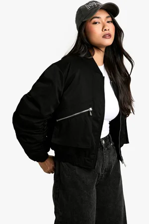 Boohoo Womens Washed Look Crop Bomber Jacket - - 8